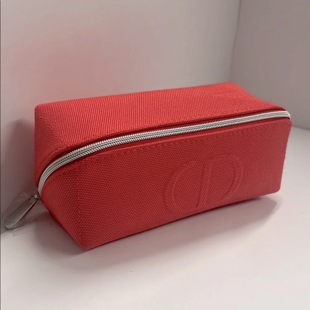 Dior Christian Dior Pink Canvas Zip Around Clutch Pouch Bag - New
